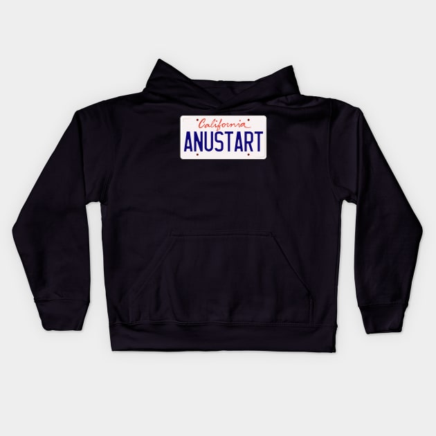 Tobias Funke Anustart A New Start License Plate Kids Hoodie by Meta Cortex